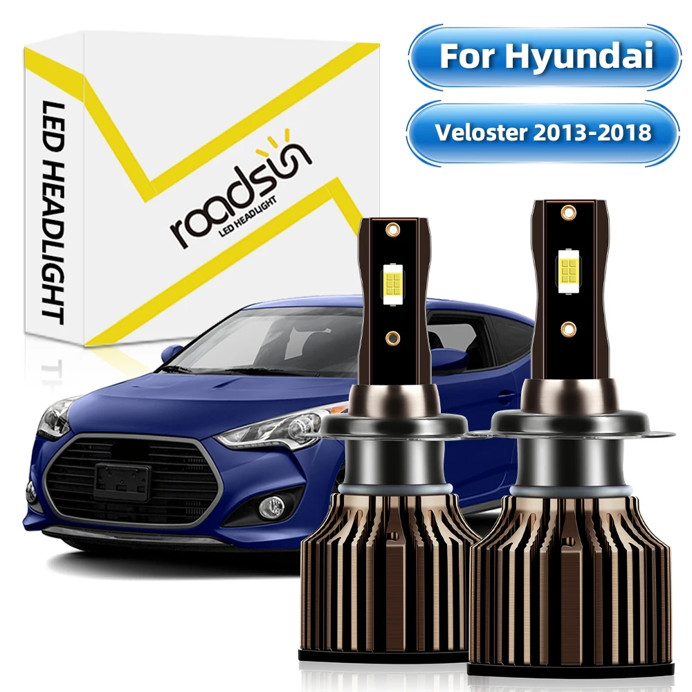 【For Hyundai Veloster 2013-2018】LED Car Headlight Bulbs H7 Headlamp 6000K White 25000LM 400% Super Bright Plug And Play