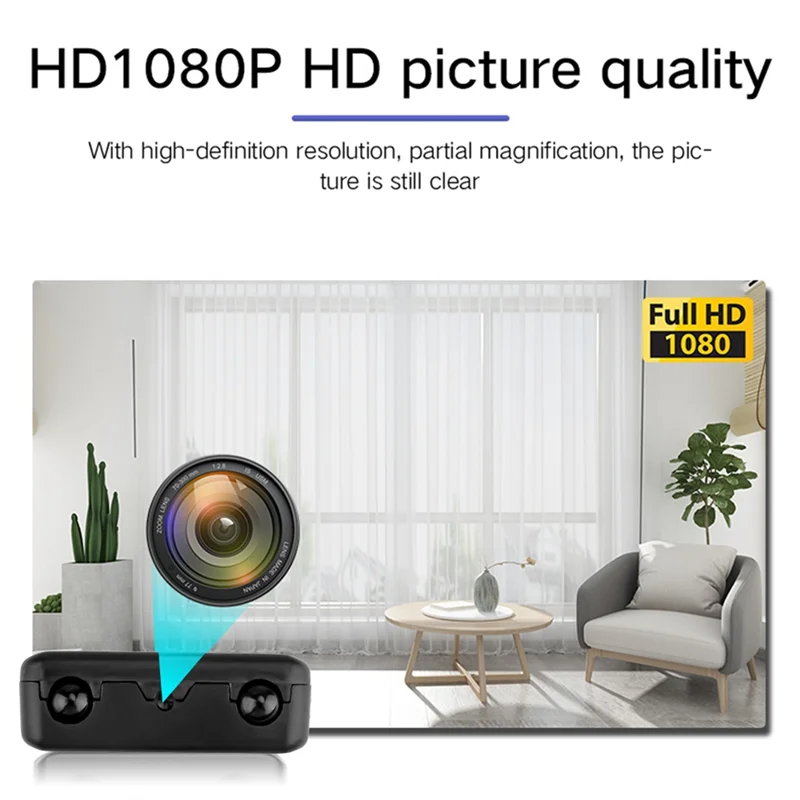 ABSQ-4K Full HD 1080P Mini Ip Cam XD WiFi Telecamera per visione notturna IR-CUT Videocamera di sicurezza con rilevamento del movimento Videoregistratore HD