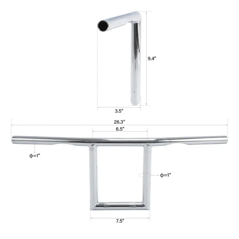 1 "motorrad Fenster Bars Lenker Für Harley Softail Dyna Sportster XL883 Chrom/Matte Schwarz