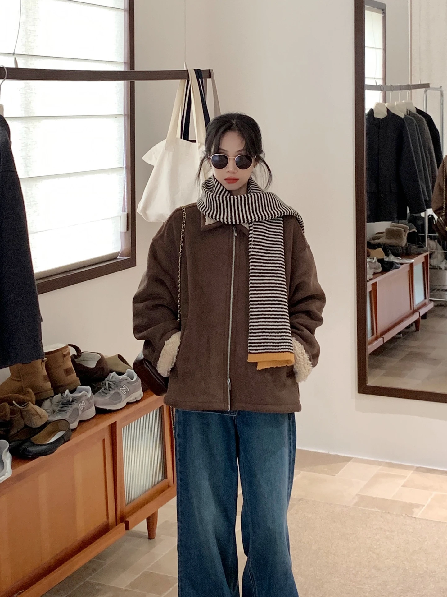 

Korean Sle ort Lamb Fur Jaet Women's Loose Fit Outerwear Autumn Winter Faion Versatile Coat Ladies' Premium ort Out...