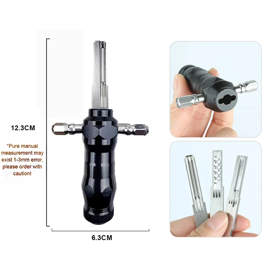 10 in 1 Tubular Lock Pick Set Interchangeable Keys Professional Locksmith Emergency Daily Unlocking Foil Lock Pick Repair Tool