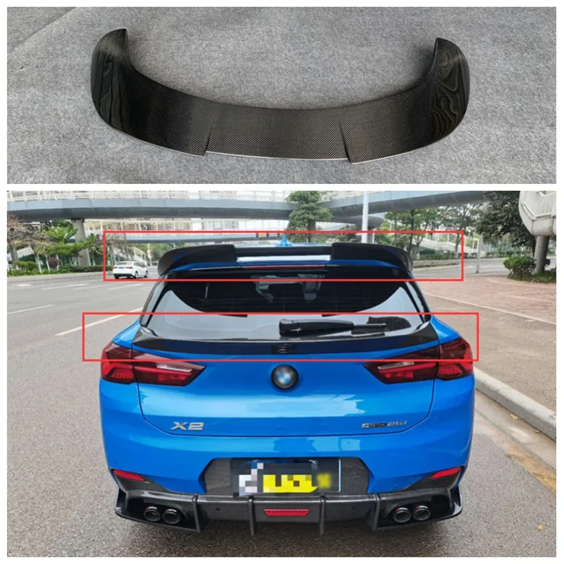 

Fits For BMW X2 F39 2020 2021 2022 High Quality Carbon Fiber Rear Trunk Lip Roof Spoiler Wing