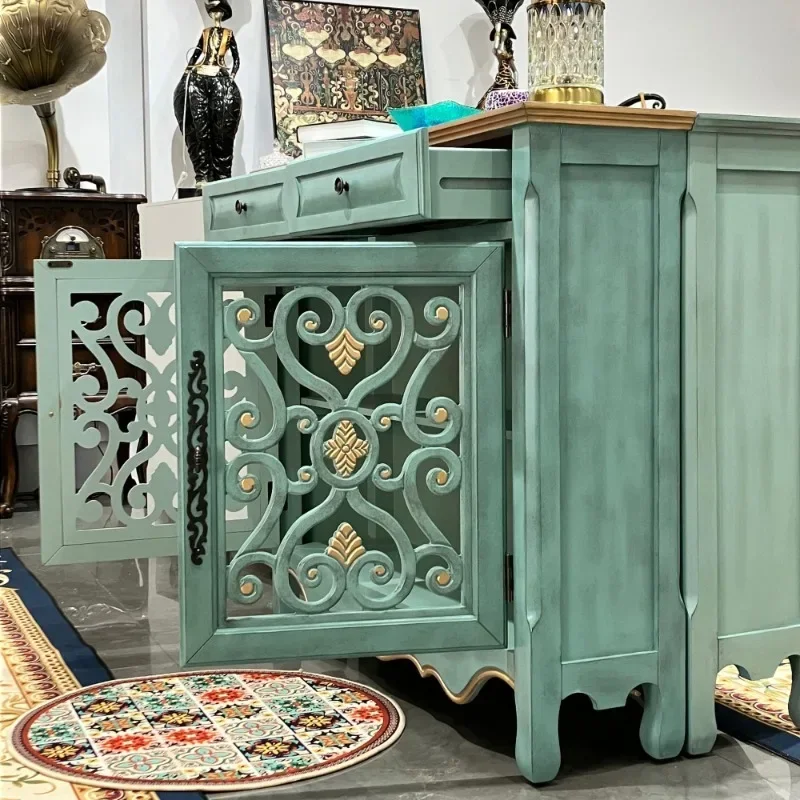 النمط الأمريكي والأثاث وخزانة جانبية متكاملة من الخشب الصلب