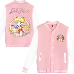 Sailor Moon Y2K Jacket Kawaii Cartoon Anime Printed Coat Girls Woman Casual Sporty Long Sleeves Adult Autumn Winter Clothing