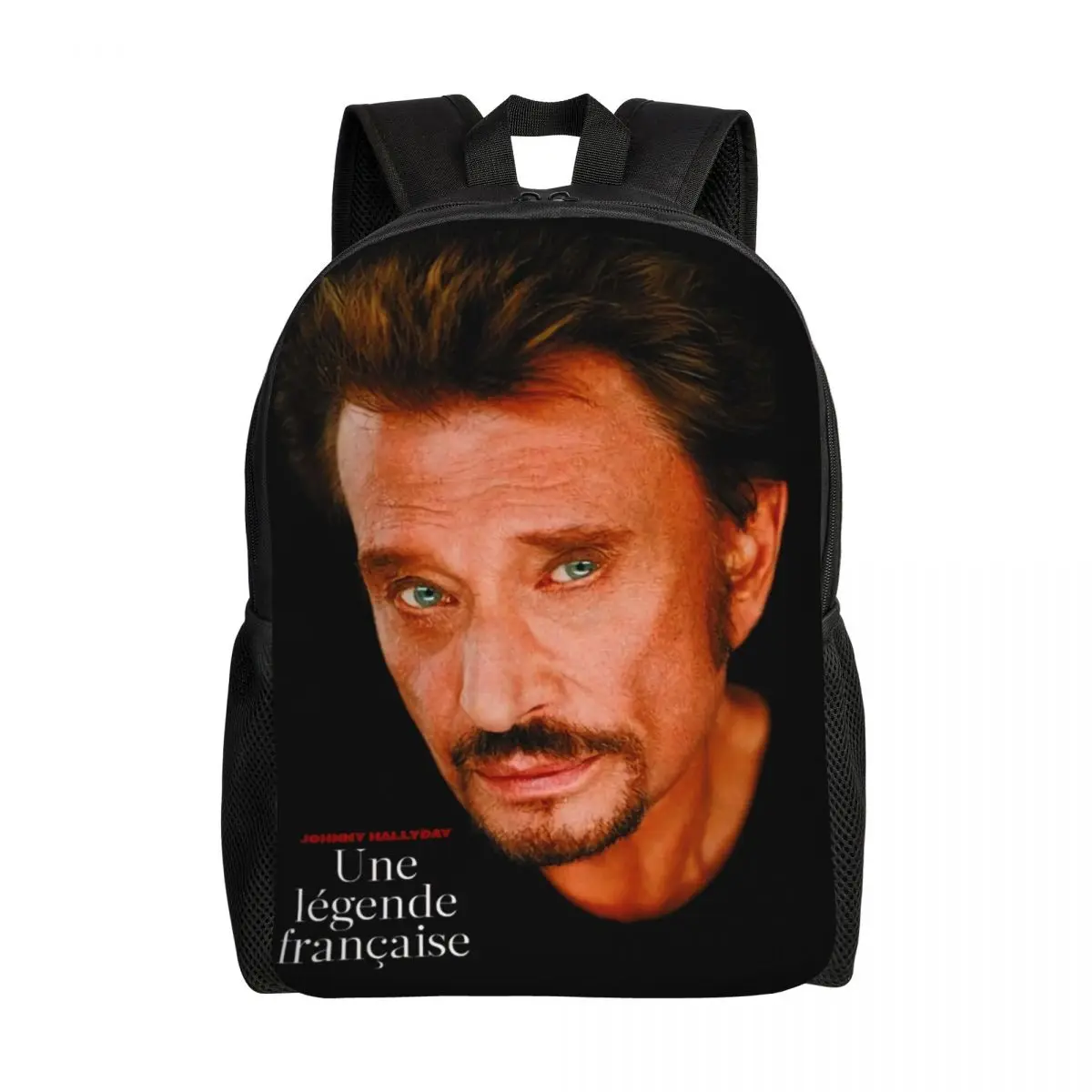 Custom Johnny Hallyday French Singer Travel Backpack Men Women School Computer Bookbag Rock Music College Student Daypack Bags