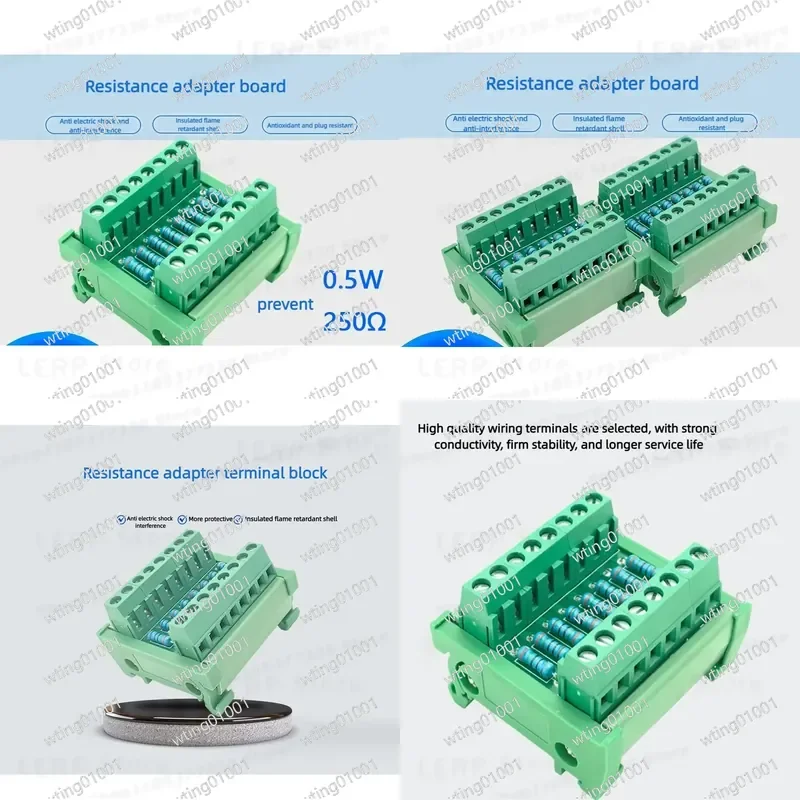 for 250 Ohm 0.5W Resistor Protection Terminal Block 8 way 32 Way Current Limiting Series Resistor Board Can Be Customized