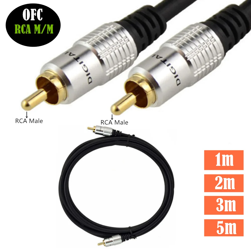 RCA digital audio coaxial subwoofer cable composite video  RCA lotus cable male to male single lotus cable