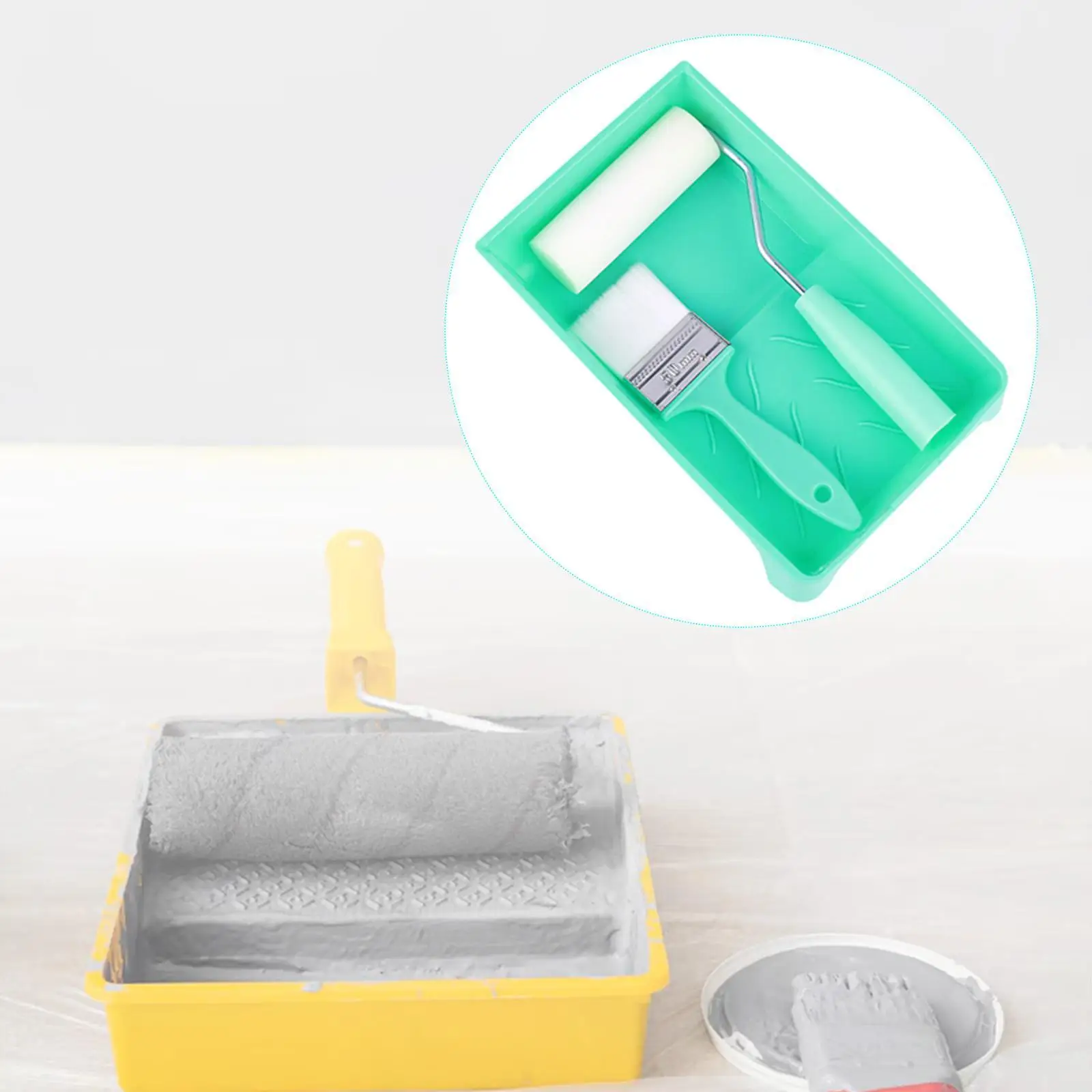 Set Rol Cat Busa Rangka dan Baki Rol Rumah Tangga untuk Dinding Kabinet Ubin