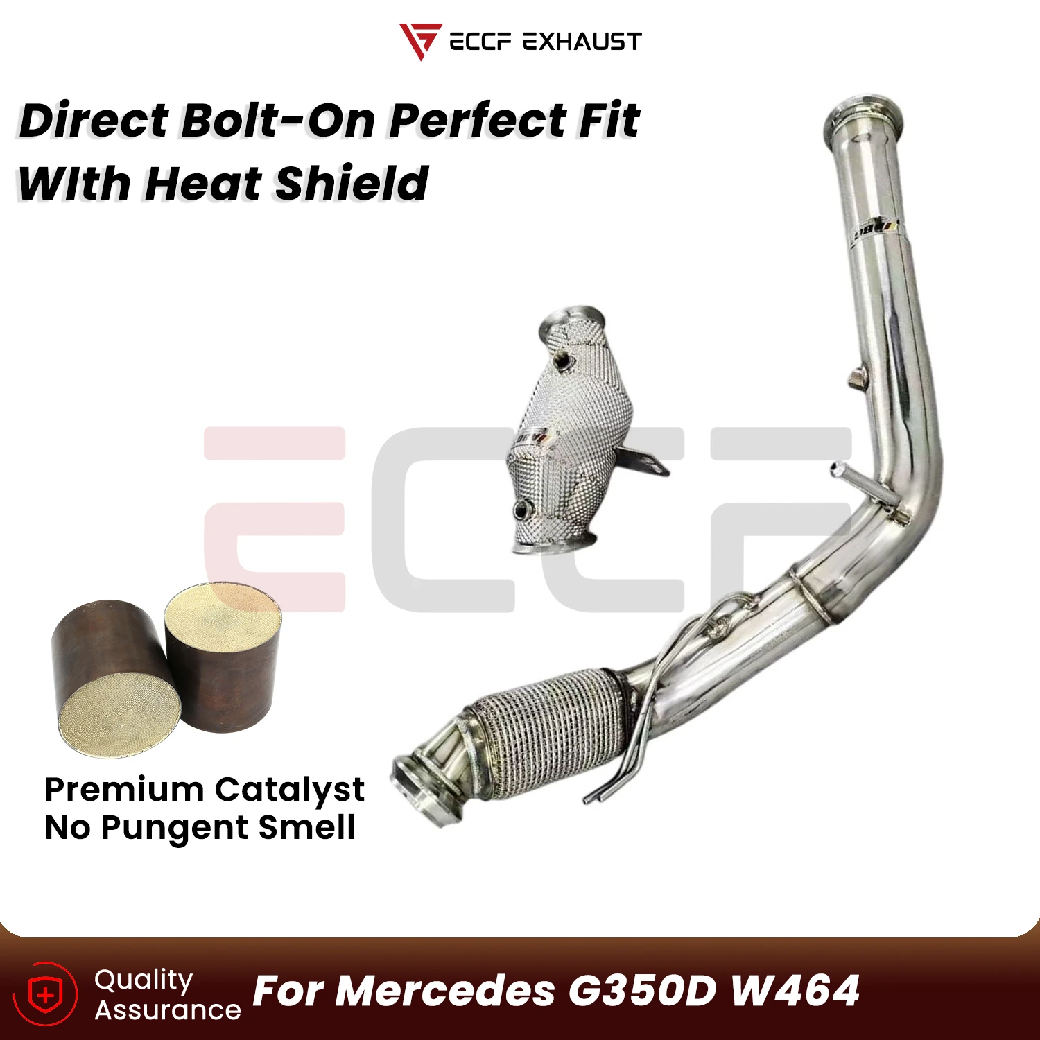 

Sporty Downpipe With Heat Shield For Mercedes G350D W464 Aggressive Exhaust Sound Plug and Play Upgrade Performance