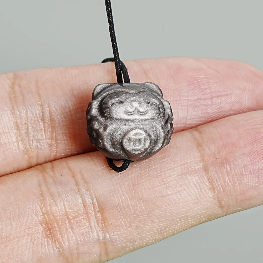 

5 шт. серебряных подвесок-кукол Дарума из обсидиана, 15 мм, серебристо-черные, японские талисманы Дарума на удачу для изготовления браслетов, ожерелий и ювелирных изделий своими руками