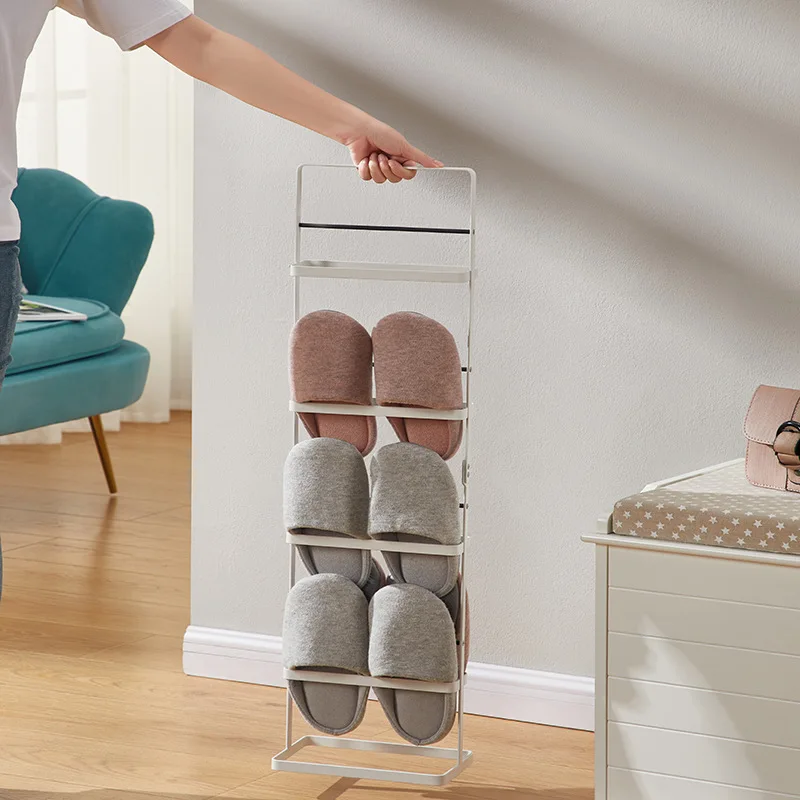 Popular Japanese metal self-standing shoe rack simple shoe rack door