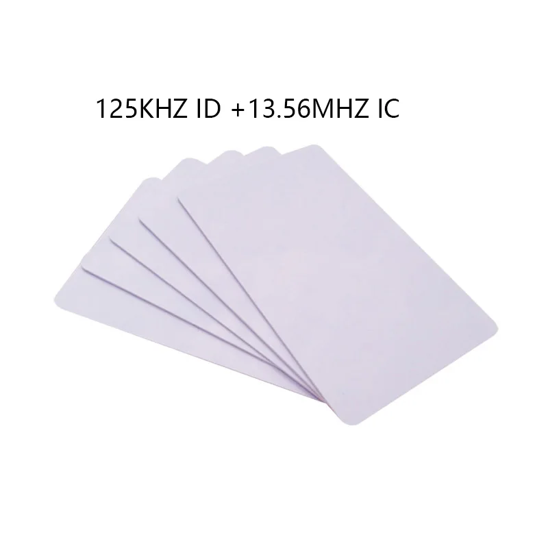 ชิปคู่ IC + ID ชิป RFID การ์ด, Access Control สมาร์ทการ์ด, 1K 13.56mhz IC + 125KHZ TK4100, 100 ชิ้น