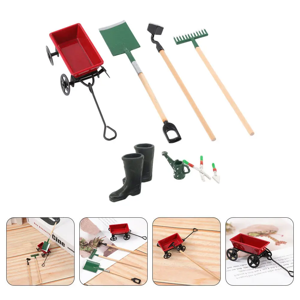 

8pcs Garden Tool Decor Durable Dollhouse Accessories Kids Play Cognitive Gift 1 Dollhouse Garden Tool 12 Scale