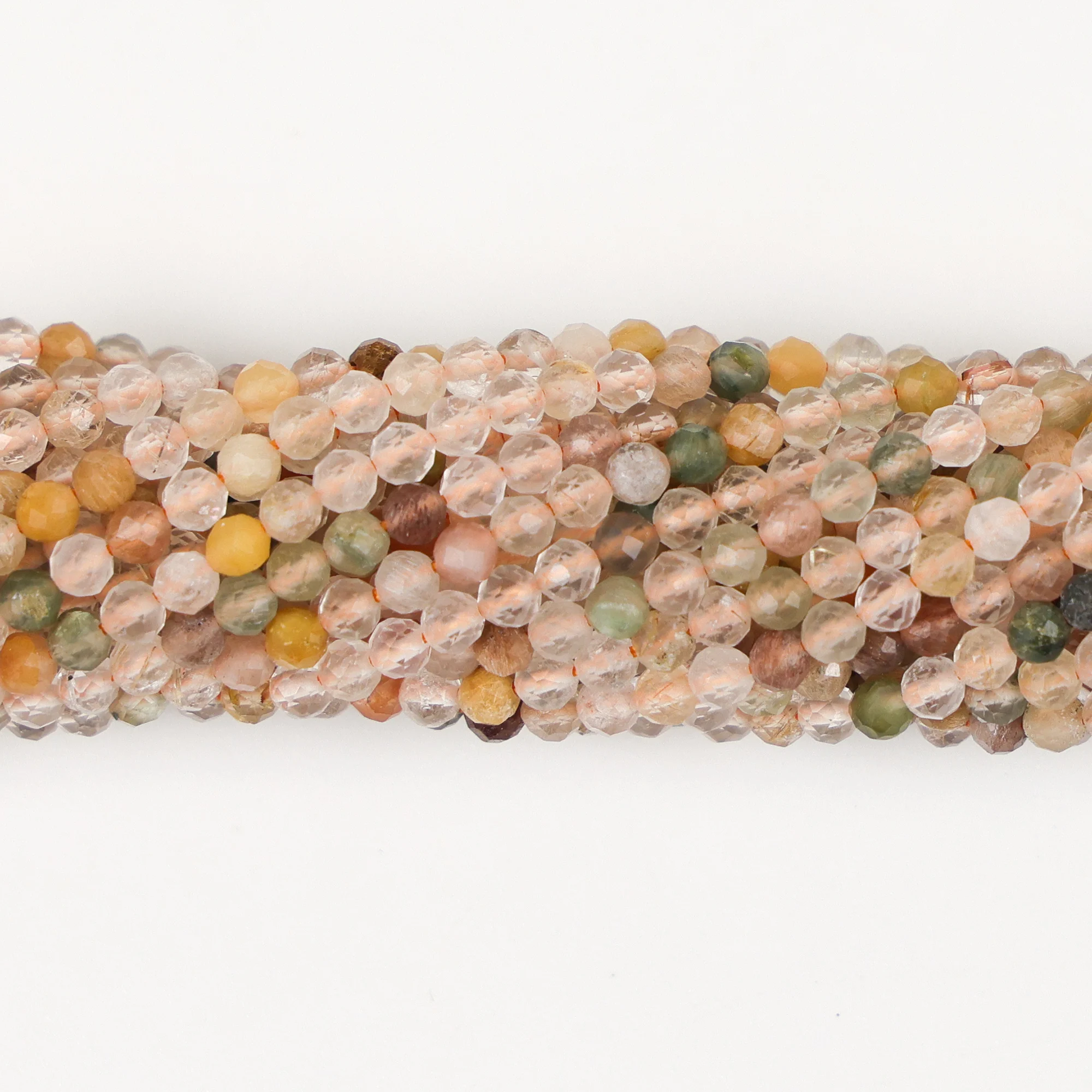 Natural Mix Colour Rutile Quartz Loose Beads 2mm extremely fine For Necklace Bracelet DIY Jewelry Making 15inch Strand