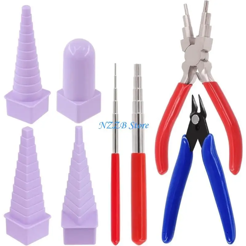 

T21F 8Pieces/set Wire Wrapping Jewelry Making Tools Set for DIY Handmade Crafts