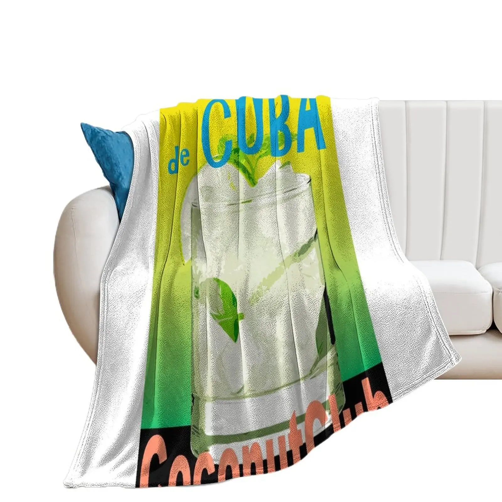 Mojito de Cuba Vintage Style Poster Throw Blanket Baby Large heavy to sleep Designers Blankets