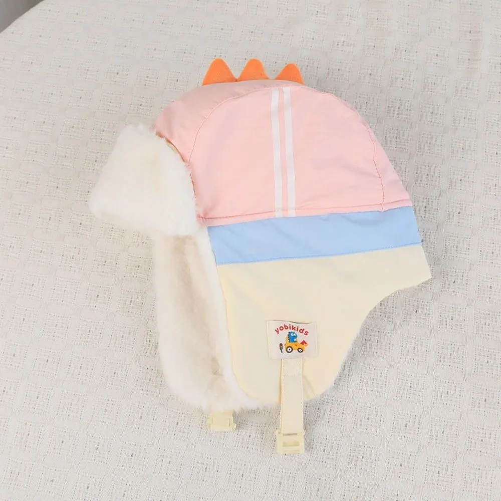 Cute Polyester Cartoon Trapper Hat Thick Ear Protection Dinosaur Winter Hat Warm 49-55CM Kids Earflap Hat For Children