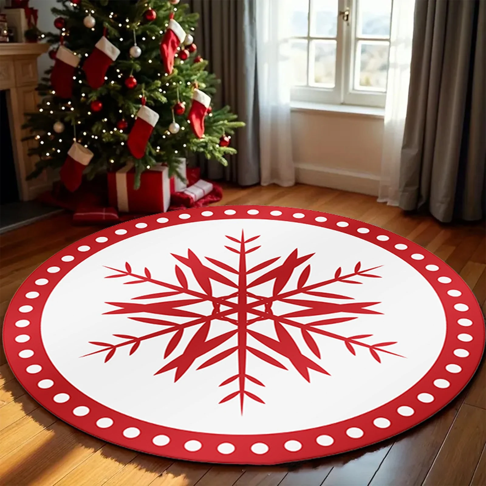 

Рождественский ковер Веселый рождественский домашний ковер Круглый ковер Домашнее праздничное украшение Рождественский хрустальный бархатный ковер для гостиной