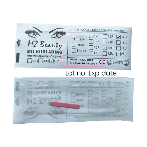 Imagen 2 del producto Nano Microblading agujas 0,15 MM tatuaje ceja cuchillas Microblade bordado Agulha Nanoneedles para trazos de cabello 3D 50 Uds