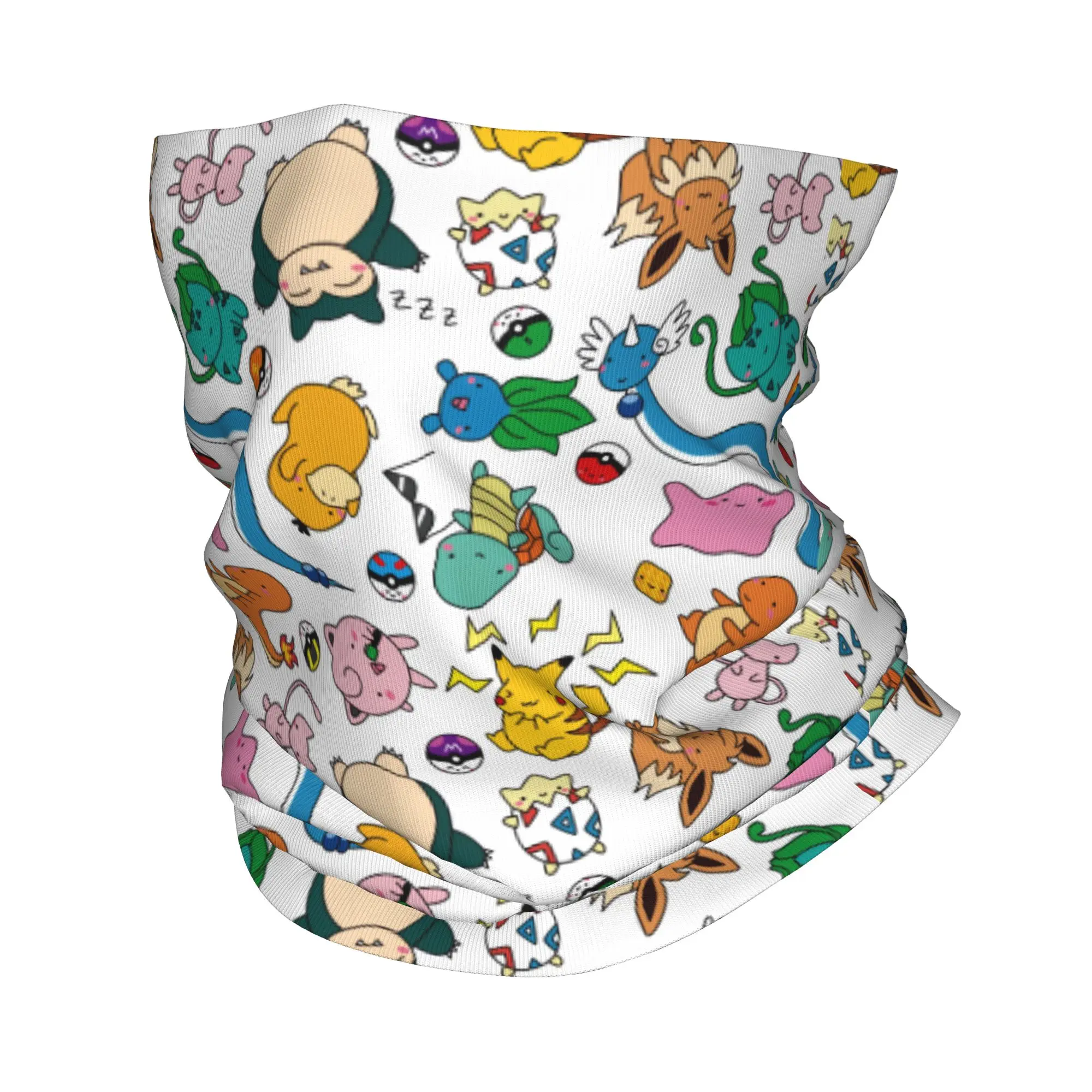 

Pokemon Squirtle Pikachu Cartoon Bandana Neck Cover Printed Balaclavas Wrap Scarf Warm Headband Running Unisex Adult Breathable