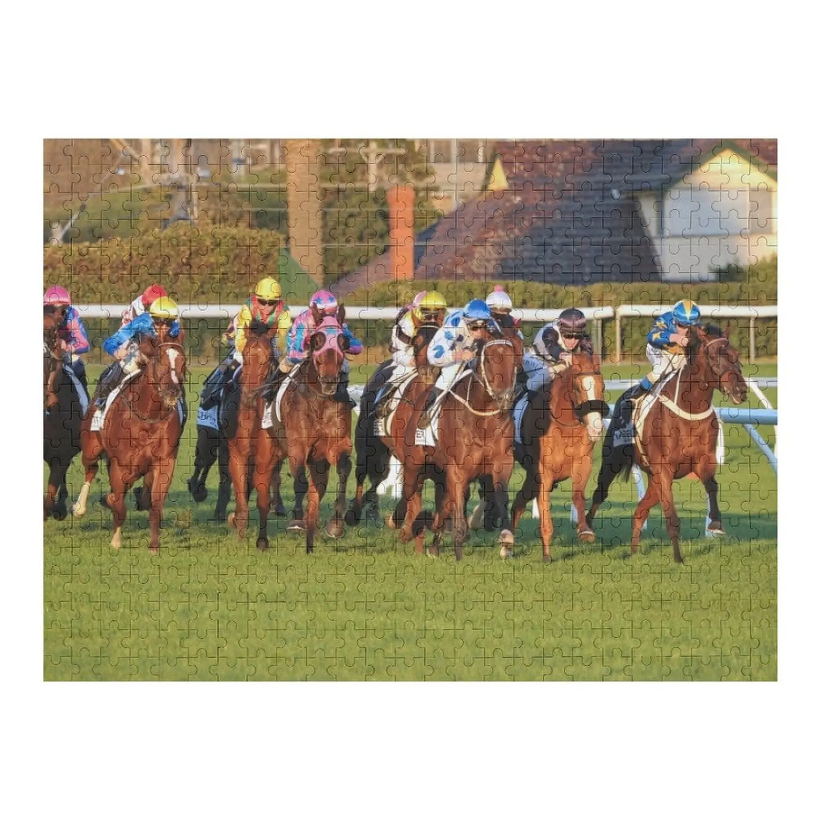 

Horse racing action 13 Jigsaw Puzzle Custom Wood Personalized Baby Toy Puzzle