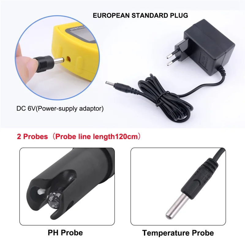 مقياس PH جيد مع إضاءة خلفية على الإنترنت PH-991 حوض السمك جهاز اختبار درجة الحموضة مراقب درجة الحرارة أداة مقياس الحموضة المتينة للسباحة في الخزان