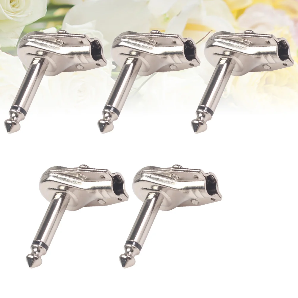 5Pcs 6.35mm Welding Plug Effect Pedal Connector Convert 65Mm to 635Mm Male Adapter for Pedal Saving Guitar