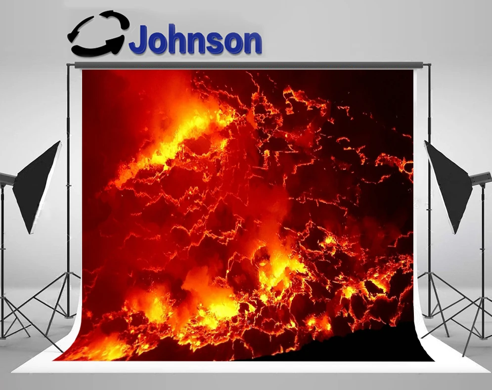 

JOHNSON Red Lava Hell Texture Fire background High quality Computer print party backdrop