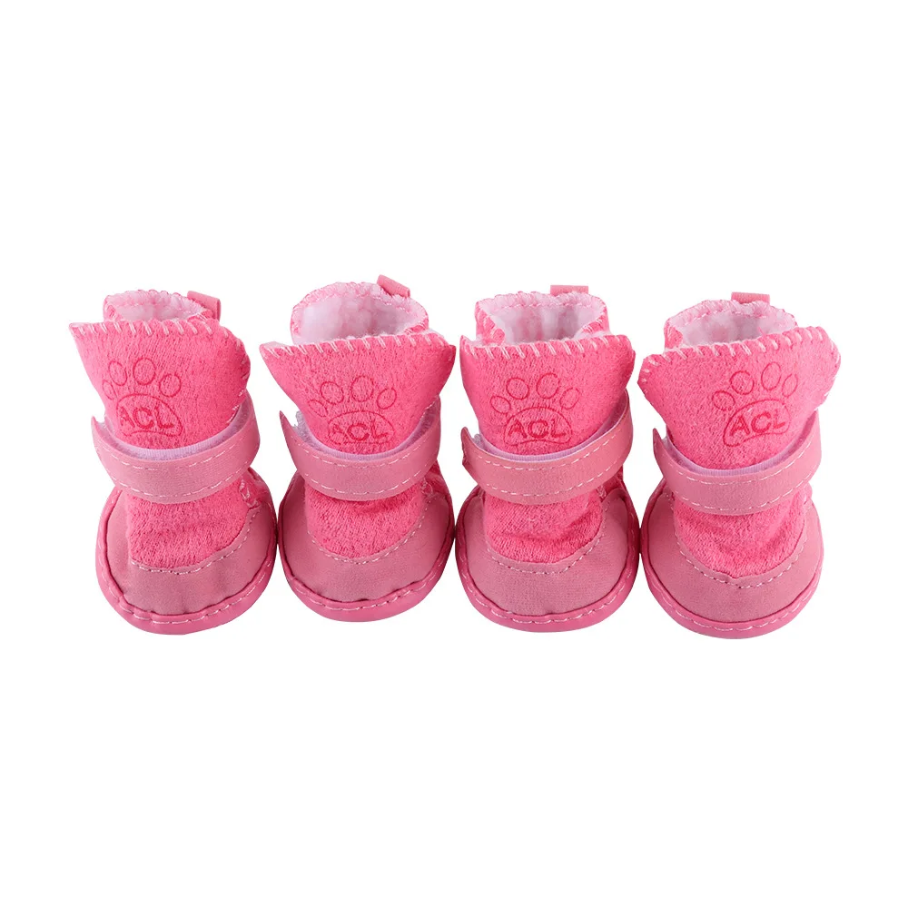 4Pcs/set Warm Pet Dog Shoes Sneakers Anti-Slip for Small Medium Dogs Cute Dog Boots Outdoor image