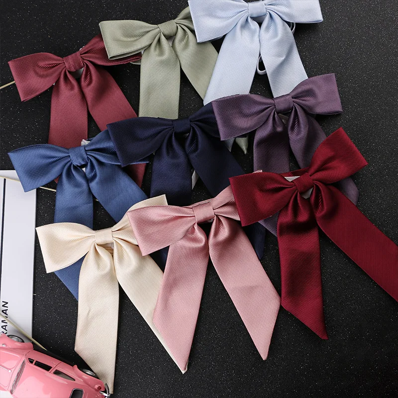 솔리드 컬러 스레드 대각선 리본 나비 넥타이 칼라 Bowknot 세트 꽃 더블 레이어 Jk 대학 스타일 액세서리