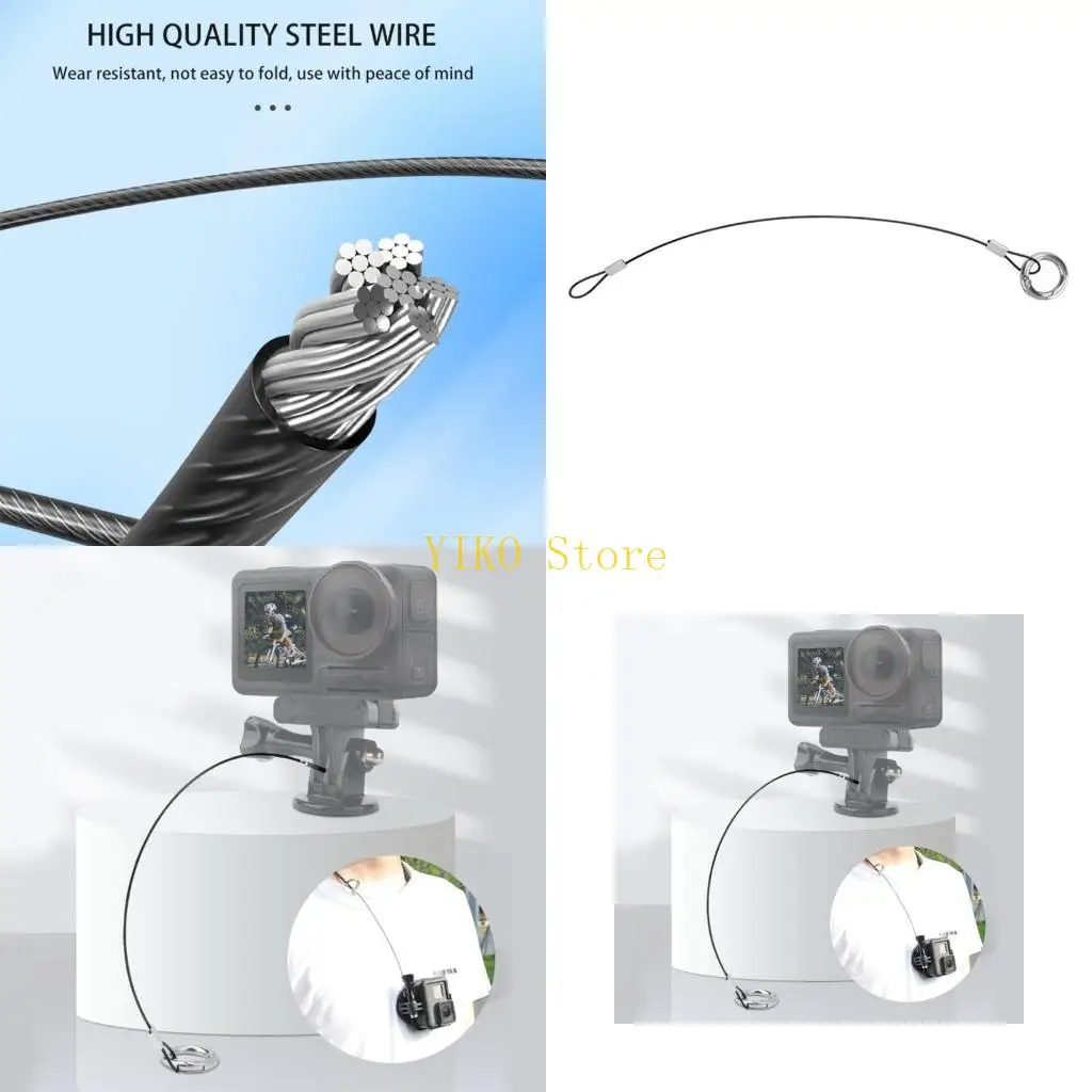 K32C Safety Stainless Steel Tethers Lanyard Cable Wire Security Tether for Camera