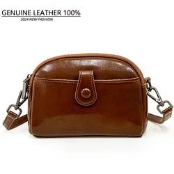 100% Genuine Cowhide Shoulder Bag Fashion Shell Bun Bag Women Leather Bag Crossbody bag For Women bag Female Handbags Sac a main