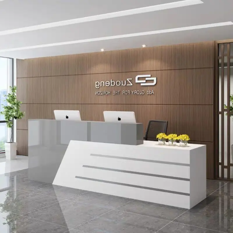 

Vintage Nordic Reception Desk Modern Luxury Reception Desk Display Trendy Aesthetic Bancone Commercial Furniture