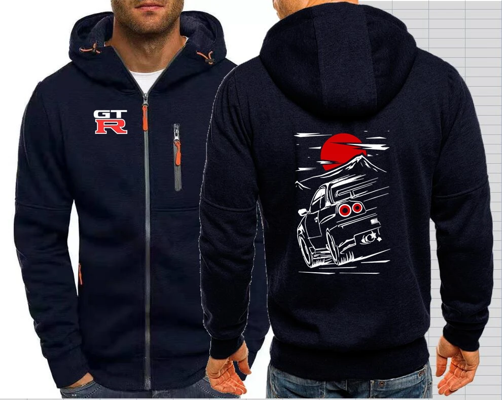 Skyline GTR 34 Haruna Jdm Sport Car Nissans Outwear Streetwear Men Jackets Coats Nissanes Men Hoodies F1 Hooded Sweatshirt  083