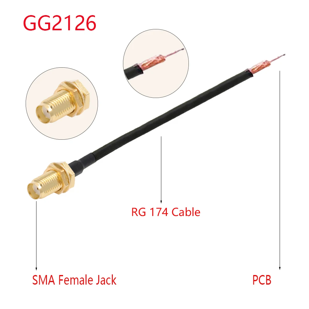1 قطعة نهاية واحدة SMA أنثى RP SMA أنثى جاك إلى PCB لحام ضفيرة RG174 كابل واي فاي راوتر لاسلكي لتحديد المواقع جي بي آر إس سلك موصل