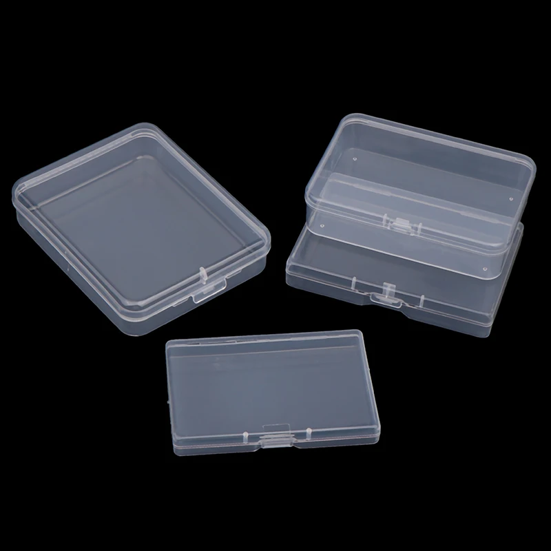 2PCS Desk Organizer Box INS Transparent Rectangular Photocard Storage Box Photo Small Card Organizer Storage Case
