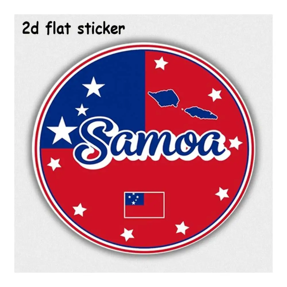Samoa Flag And Symbols Design 3.5in Vinyl Sticker For Cars, Laptops, Windows, Doors, Fridges, Water Bottles