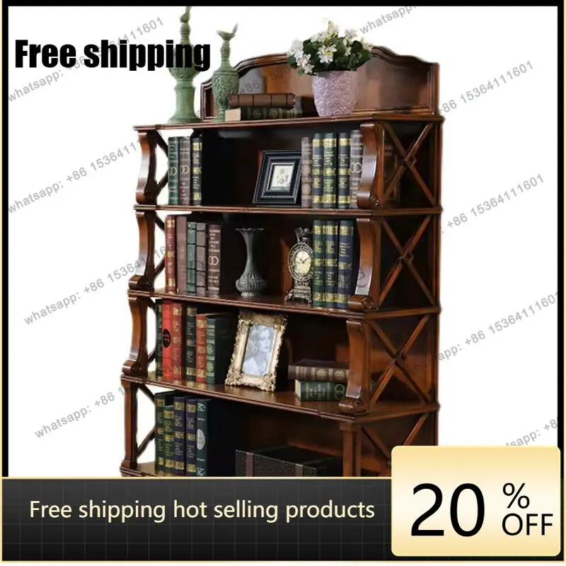 

XX. American solid wood multi-layer shelf living room European large-capacity display rack