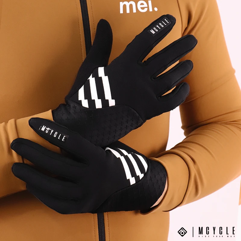 Mcycle Waterproof Cycling Gloves Winter Touch Anti-slip Bicycle Gloves Outdoor Riding Sports Thermal Fleece Bike Gloves Men