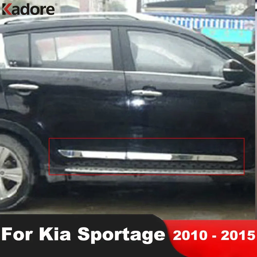 

For KIA Sportage R 2010 2011 2012 2013 2014 Chrome Side Door Body Trim Door Streamer Panel Hoods Molding Strip Car Accessories