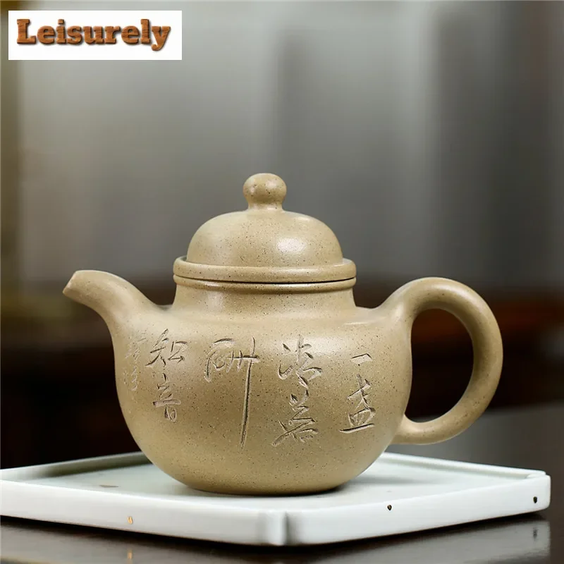 

350ml Ancient Yixing Purple Clay Teapots Artists Handmade Carved Pot Raw Ore Motoyama Green Mud Kettle Zisha Teaset Tea Services