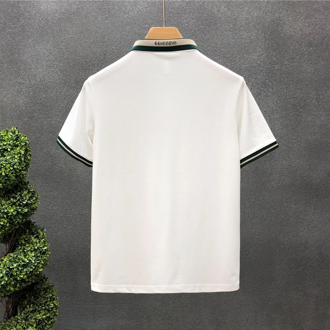 2024 New Summer Temperament High-end Men\'s Fashion Color Blocking Letter Printed Lapel Casual Business Short Sleeved POLO Shirt