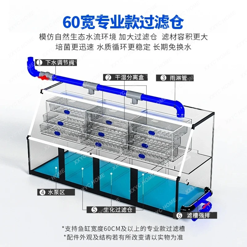 Large fish tank simple white light luxury ultra-white arowana tank living room screen partition smart aquarium