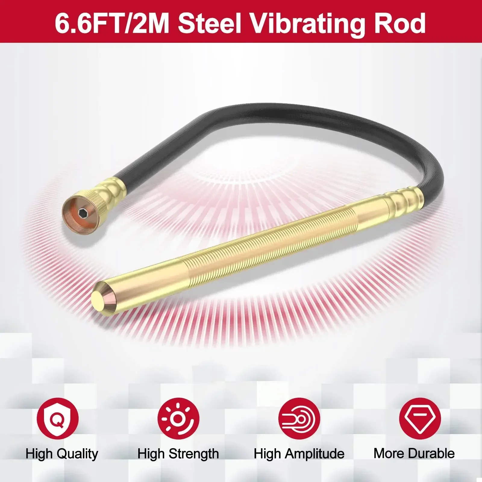 Handheld Power Concrete Vibrator 1200 W 4400 RPM, Electric Concrete With 2.5 M Shaft Bar Portable BuildingHot Sales