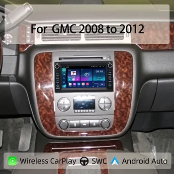 7-calowe radio samochodowe z Androidem do GMC 2008-2012, bezprzewodowy CarPlay, Android Auto, nawigacja GPS, Bluetooth, sterowanie kierownicą