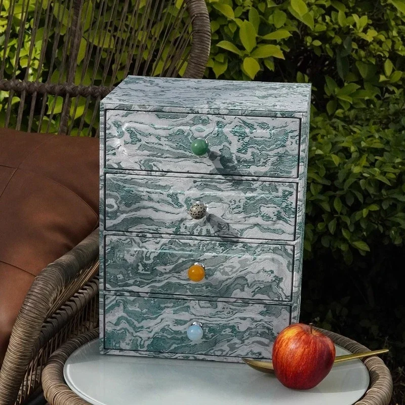 

oversized four-layer multi-functional and convenient natural stone storage jewelry box gift.