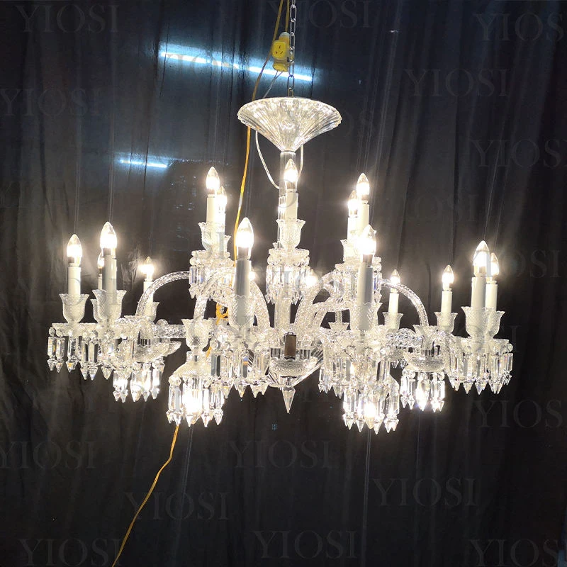 Elegant Indoor Pendant Light Villa Banquet Hall Large Ornament Wedding Hotel Decoration Decorative Luxury Crystal Chandelier