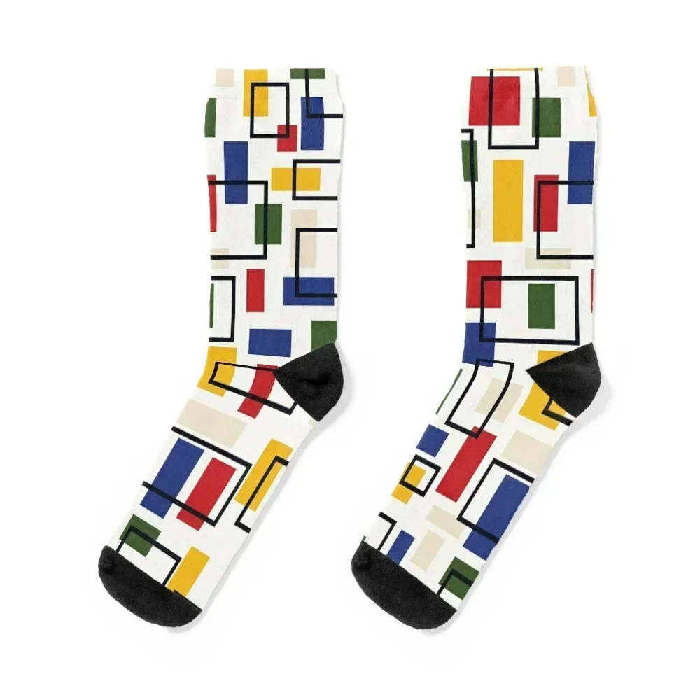 

Piet Mondrian Composistion Geometric Giclée Art Minimalism Socks warm winter cotton happy Girl'S Socks Men's