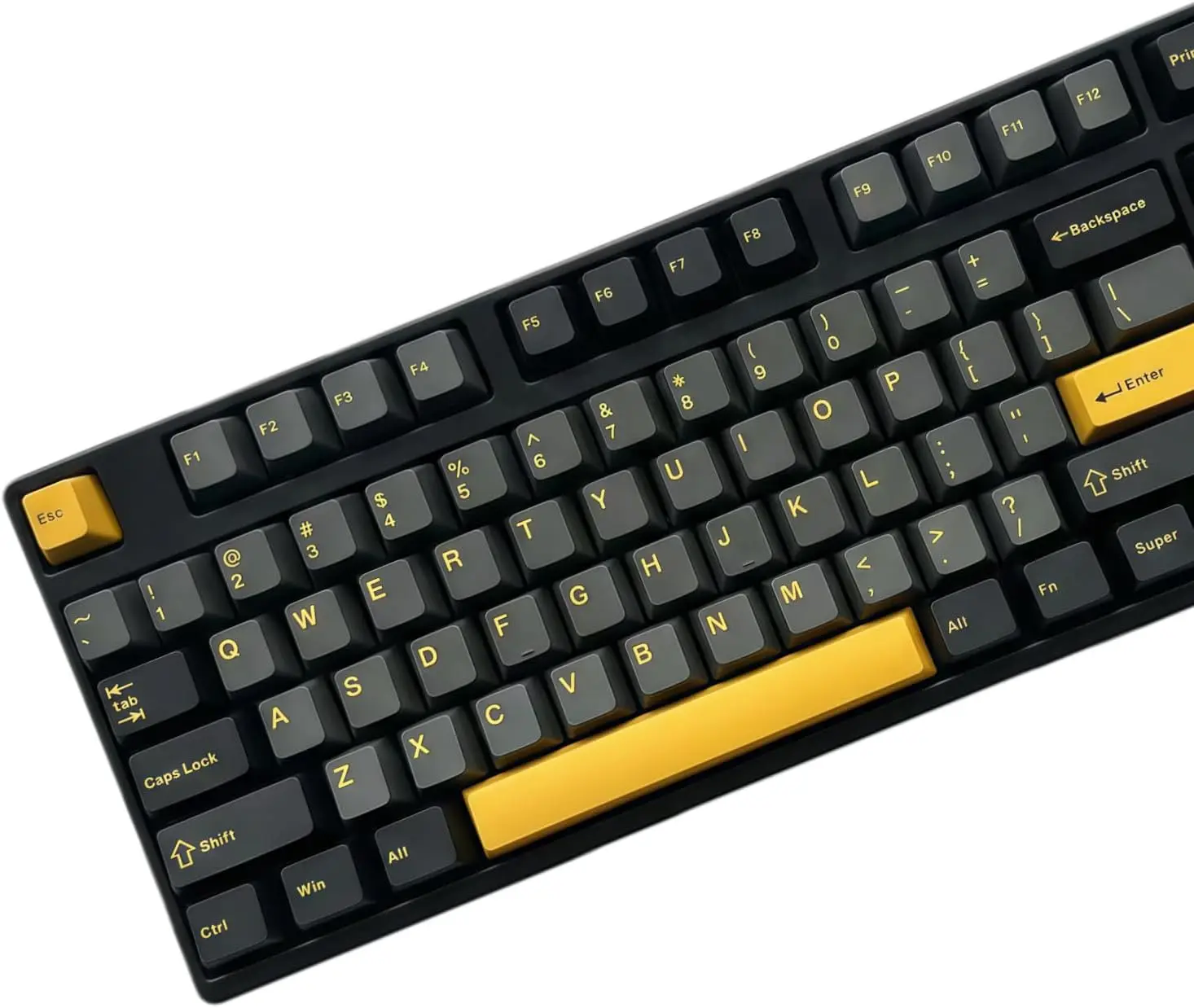

Комплект PBT-кейкапов Double Shot, подходящий для механических клавиатур Cherry MX Gateron (серо-желтый)
