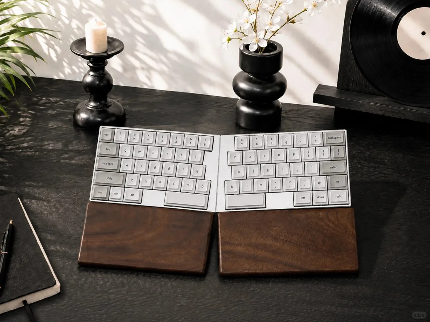 Elimkeys Elytra Split Keyboard Low Profile Wireless CNC Aluminum Case 440g Mechanical Keyboard Programmable Office Game Keyboard